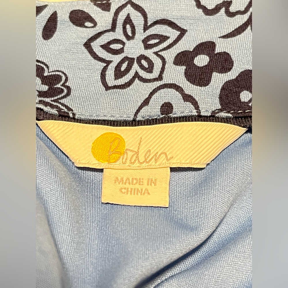 BODEN Women’s Blue & Black Nancy Jersey Paisley SS Midi Dress Size US 12R - Picture 8 of 14